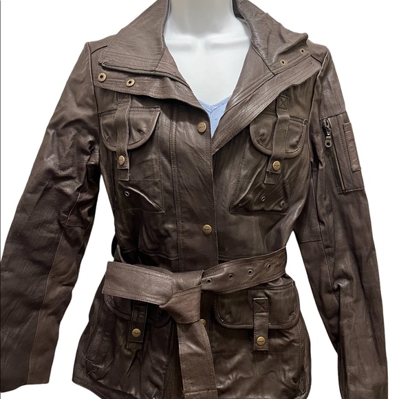 DKNY GENUINE LEATHER JACKET SIZE SMALL- EXCELLENT CONDITION - Picture 1 of 14